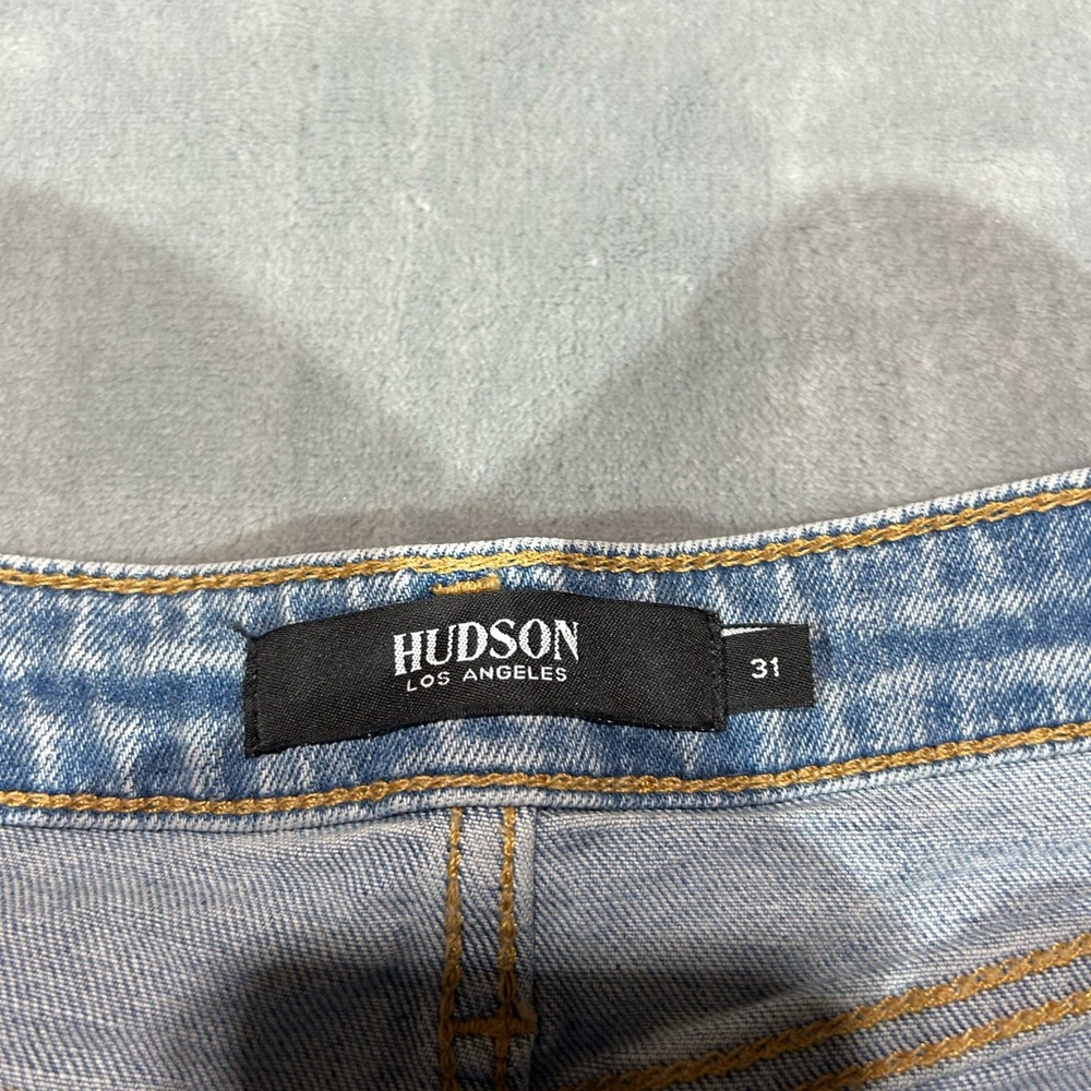 Hudson Jeans Light Blue Frayed Jean Shorts-size 31 -3” inseam - Picture 2 of 4